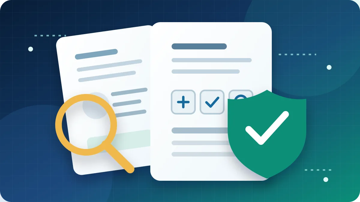 পরীক্ষার document যাচাই, নিরাপদ link ও phishing সতর্কতা বোঝাতে abstract editorial illustration